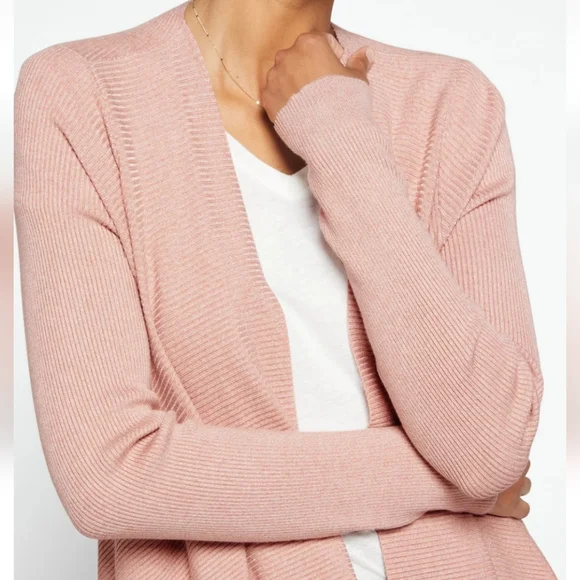 41 HAWTHORN, Saya Multi Ribbed Open Cardigan, Sandy Pink, EUC, Women's L - Picture 13 of 16